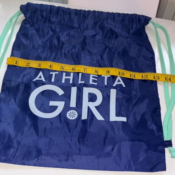 Athleta Girl Navy Drawstring Bag with Mint Straps - Picture 6 of 7